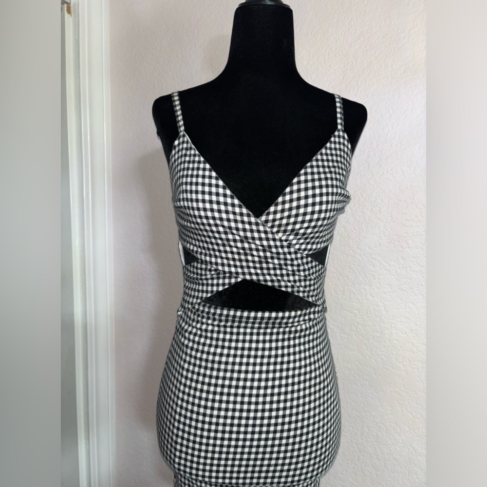 Windsor black & white gingham mini dress S - Picture 3 of 6